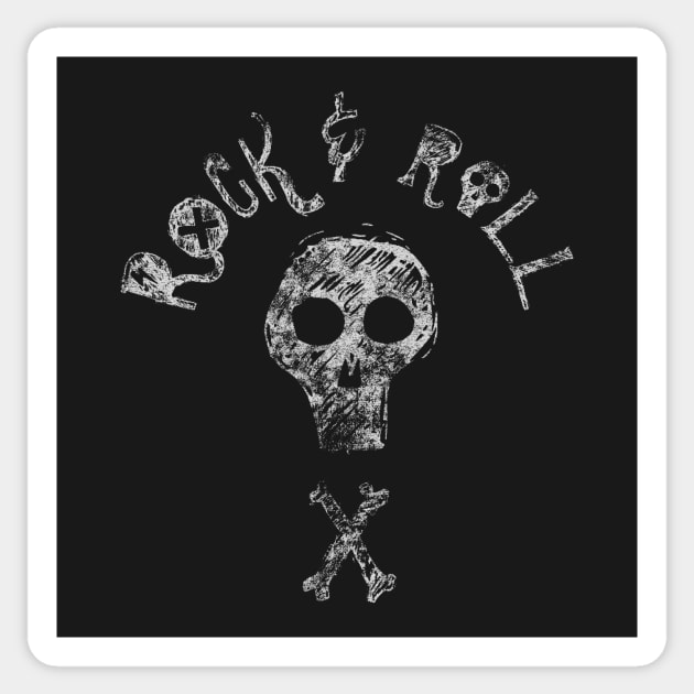 Rock & Roll Skull & Crossbones Light Sticker by jdsoudry